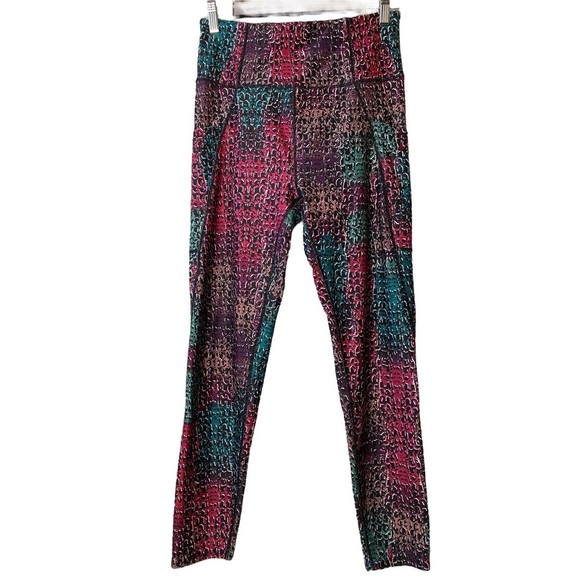 Nine West Active Multi color Snake Print Pocket - Crop Leggings Women’s‎ Sz M - Picture 1 of 6